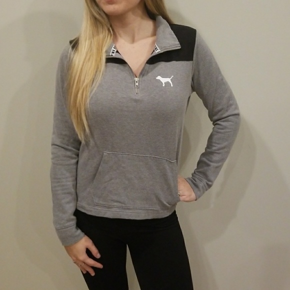 PINK Victoria's Secret Tops - 🍁SALE! PINK VS Quarter Zip Sweatshirt